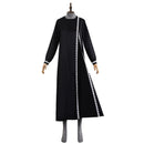 Women Turkish Abaya Muslim Cosplay Costume Black Dress White Lace Trim Robe - AwwwCos