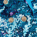 Women Two-Tone Turnover Sequin Luxury Jacket Nightclub Coat - AwwwCos