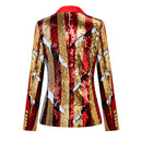 Women Two-Tone Turnover Sequin Luxury Jacket Nightclub Coat - AwwwCos
