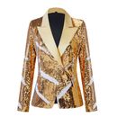 Women Two-Tone Turnover Sequin Luxury Jacket Nightclub Coat - AwwwCos