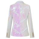 Women Two-Tone Turnover Sequin Luxury Jacket Nightclub Coat - AwwwCos