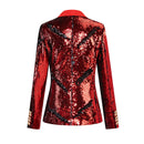 Women Two-Tone Turnover Sequin Luxury Jacket Nightclub Coat - AwwwCos