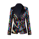 Women Two-Tone Turnover Sequin Luxury Jacket Nightclub Coat - AwwwCos