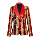 Women Two-Tone Turnover Sequin Luxury Jacket Nightclub Coat - AwwwCos