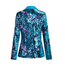 Women Two-Tone Turnover Sequin Luxury Jacket Nightclub Coat - AwwwCos