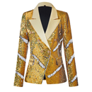 Women Two-Tone Turnover Sequin Luxury Jacket Nightclub Coat - AwwwCos