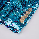 Women Two-Tone Turnover Sequin Luxury Jacket Nightclub Coat - AwwwCos