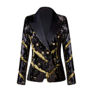 Women Two-Tone Turnover Sequin Luxury Jacket Nightclub Coat - AwwwCos