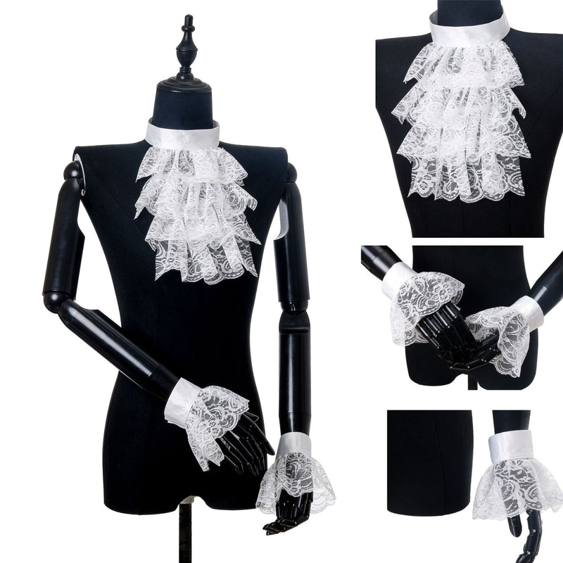 Women Victorian Cosplay Accessory Wrist Cuffs for Wedding Party Fake Ruffles Collar - AwwwCos