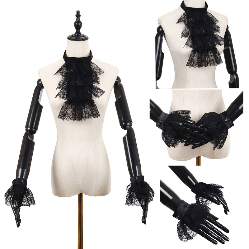 Women Victorian Cosplay Accessory Wrist Cuffs for Wedding Party Fake Ruffles Collar - AwwwCos