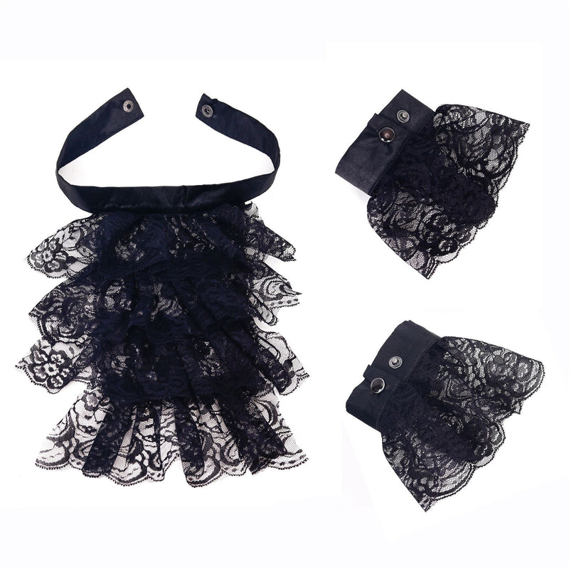 Women Victorian Cosplay Accessory Wrist Cuffs for Wedding Party Fake Ruffles Collar - AwwwCos