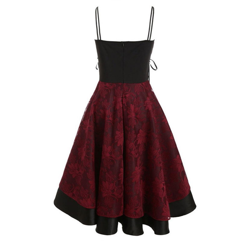 Women Victorian Elegant Spaghetti Strap High Low Corset Lace Dress - AwwwCos