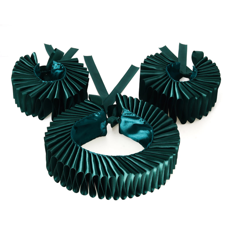 Women Victorian Elizabethan Clown Cosplay Accessory Wrist Cuffs Fake Ruffles Collar - AwwwCos