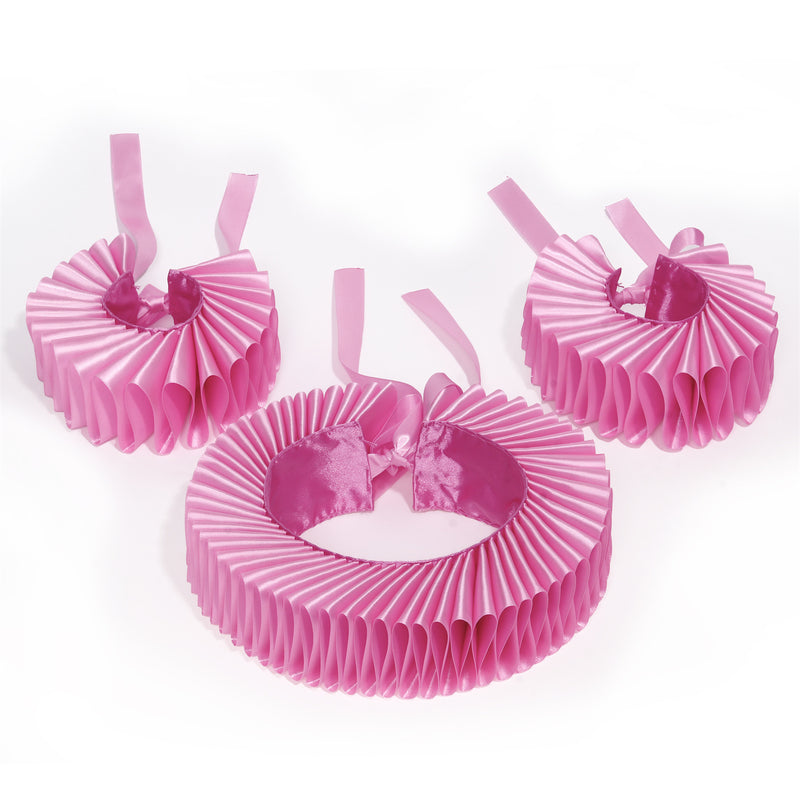 Women Victorian Elizabethan Clown Cosplay Accessory Wrist Cuffs Fake Ruffles Collar - AwwwCos