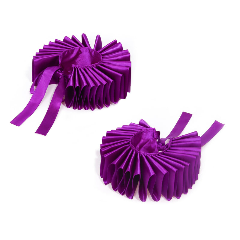 Women Victorian Elizabethan Clown Cosplay Accessory Wrist Cuffs Fake Ruffles Collar - AwwwCos