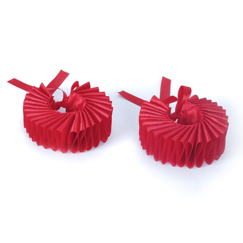 Women Victorian Elizabethan Clown Cosplay Accessory Wrist Cuffs Fake Ruffles Collar - AwwwCos