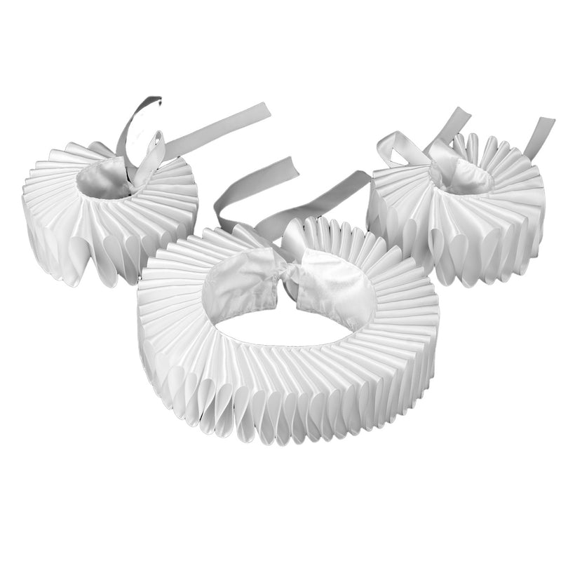 Women Victorian Elizabethan Clown Cosplay Accessory Wrist Cuffs Fake Ruffles Collar - AwwwCos