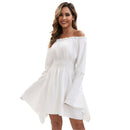 Women Victorian Peasant Ruffle White Dress Boho Pirate Shirt Blouse with Belt - AwwwCos