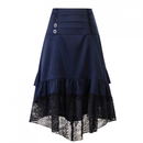 Women Vintage Gothic Dark Style Lace Trim Midi Skirt - AwwwCos