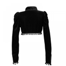 Women Vintage Gothic Top Black Shrug Velvet Ruffle Sleeve Shawls - AwwwCos