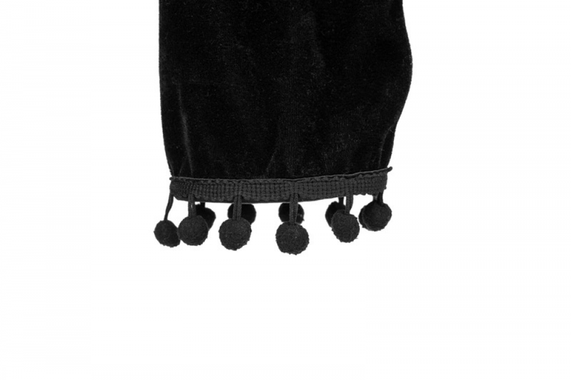 Women Vintage Gothic Top Black Shrug Velvet Ruffle Sleeve Shawls - AwwwCos