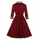 Women Vintage V Neck Cocktail A Line Midi Prom Evening Dress - AwwwCos