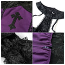 Women Witch Cosplay Costume Purple Sleeveless Corset Mini Dress Hat - AwwwCos