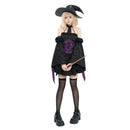 Women Witch Cosplay Costume Purple Sleeveless Corset Mini Dress Hat - AwwwCos