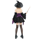 Women Witch Cosplay Costume Purple Sleeveless Corset Mini Dress Hat - AwwwCos