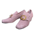 Women Loafers Mid Heel Shoes with Metal Buckle Embellishments - AwwwCos