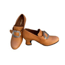 Women Loafers Mid Heel Shoes with Metal Buckle Embellishments - AwwwCos