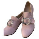 Women Loafers Mid Heel Shoes with Metal Buckle Embellishments - AwwwCos