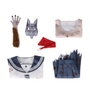 Women Silent Hill Shimizu Hinako Cosplay Costume Shoes Wig Bloodstained Sailor Suit