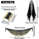 Women's Belly Dance Set Dress Headwear Veil Waist Chain Bracelet  Hair Clips
