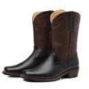 Wooden Sole Cowboy High Heel Snake Print Shoes Knight Men Boots - AwwwCos