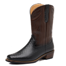 Wooden Sole Cowboy High Heel Snake Print Shoes Knight Men Boots - AwwwCos