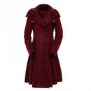 Wool Autumn Trench Goth Lapel Peacoat Outwear Thick Hood Jacket - AwwwCos