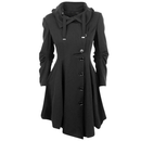 Wool Autumn Trench Goth Lapel Peacoat Outwear Thick Hood Jacket - AwwwCos