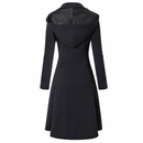 Wool Autumn Trench Goth Lapel Peacoat Outwear Thick Hood Jacket - AwwwCos