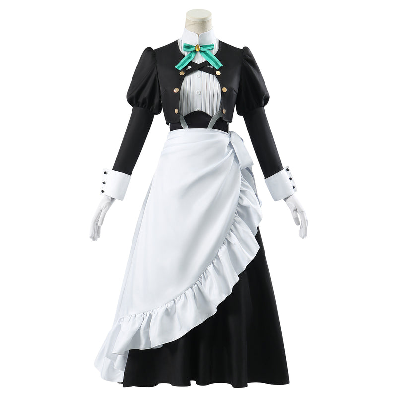 You are Ms. Servant Nieve Cosplay Costume Maid Uniform Skirt Wig