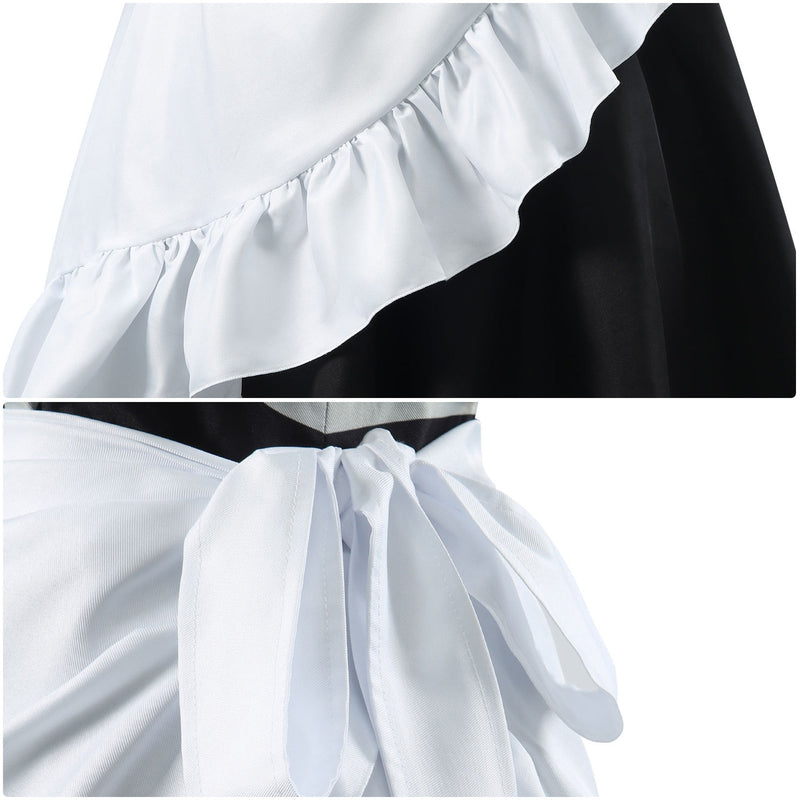 You are Ms. Servant Nieve Cosplay Costume Maid Uniform Skirt Wig