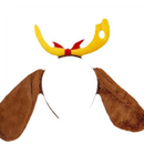 Christmas Deer Antler Headband with Dog Ears, Reindeer Horn for Adult Kids