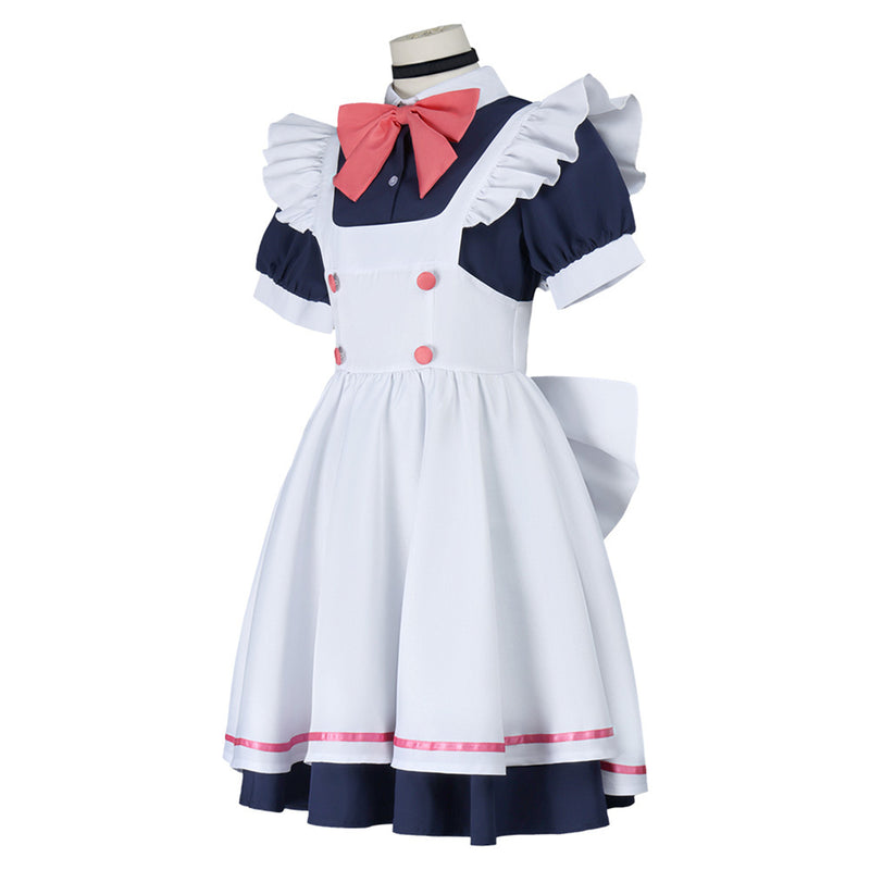 female Anime Dandadan Ayase Seiko Cosplay Costume Maid Apron Dress - AwwwCos