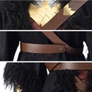Wonder Woman Diana Cloak Cosplay Costume Black Fur Collar Long Cape Belt - AwwwCos