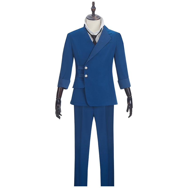 TV Series Cowboy Bebop Spike Spiegel Cosplay Costume Men Blue Suit Party Uniform Halloween Clothing