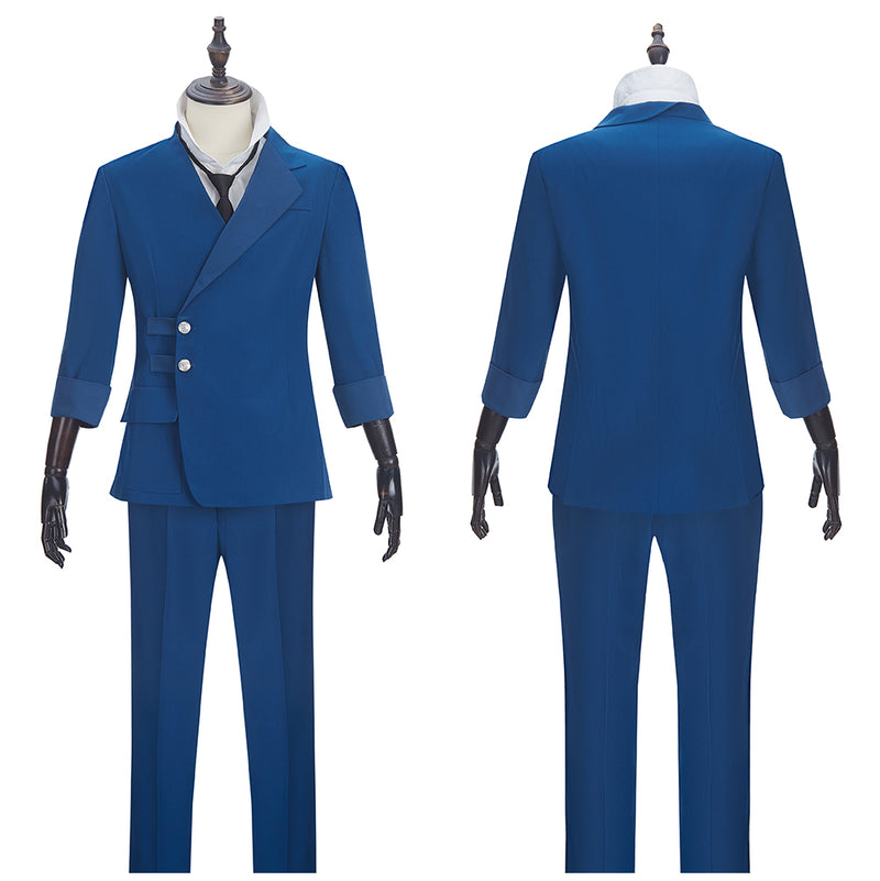 TV Series Cowboy Bebop Spike Spiegel Cosplay Costume Men Blue Suit Party Uniform Halloween Clothing